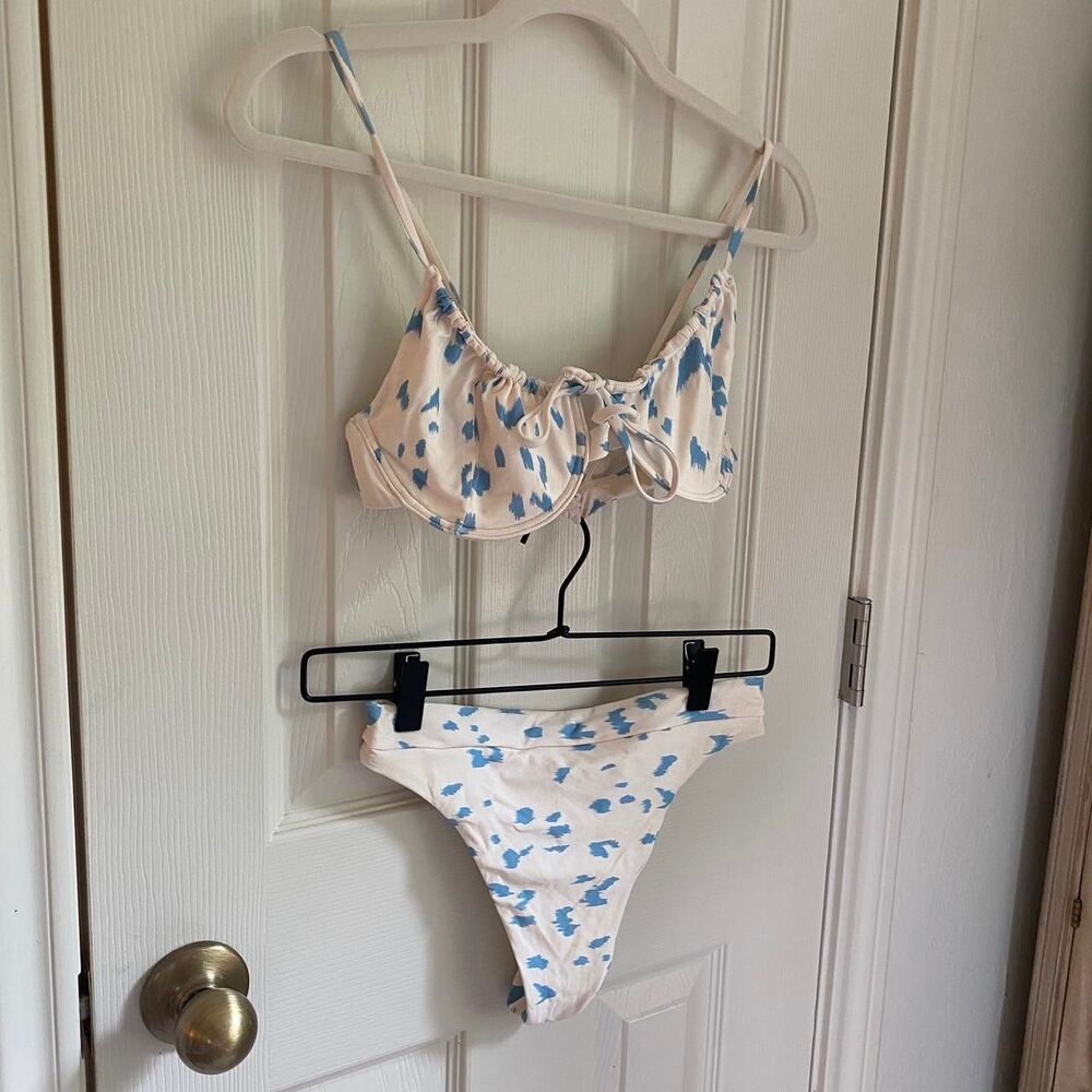 Montce Women's Blue and Cream Bikinis-and-tankini-sets